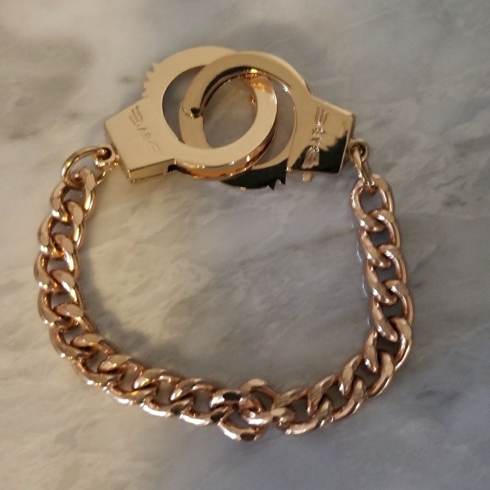 Gold handcuff bracelet